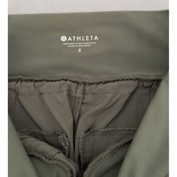 Athleta Cargo Joggers Leggings Womens Size 2 Gray Athletic Zip Pockets Stretchy - Picture 2 of 11